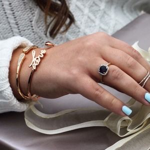 Jewelry - Rose Gold Plated 'Love' Bangle Jewelry - Rose Gold Plated 'Love' Bangle