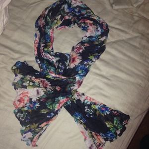 Black floral scarf