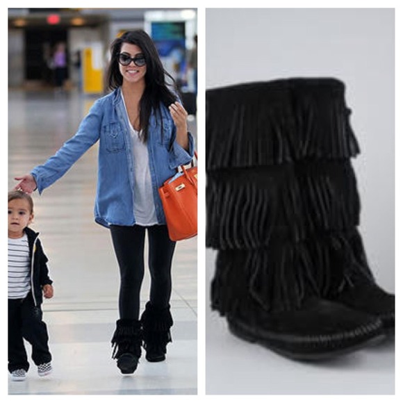 Black Minnetonka boots!