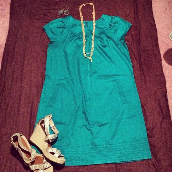 🚫SOLD🚫Modern Teal Shirt Dress