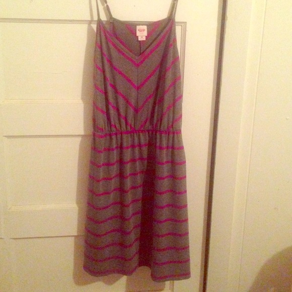 Grey with purple stripes dress