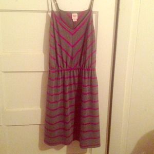 Grey with purple stripes dress