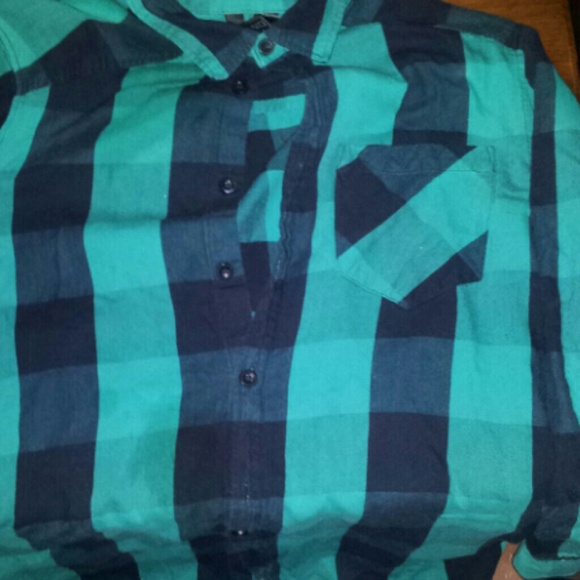 H&M Blue and Black Flannel
