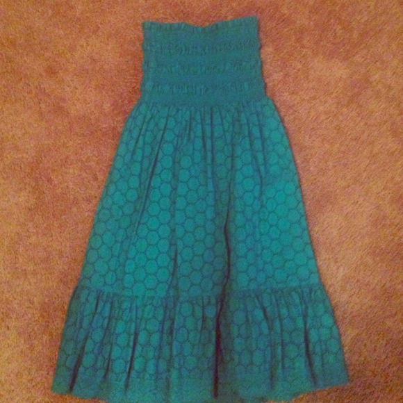 Strapless turquoise dress from Victoria Secret