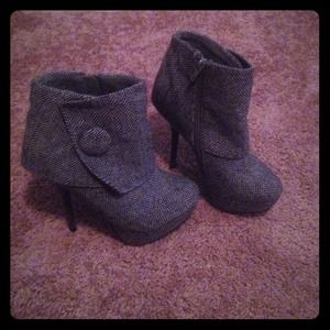 Grey and Black heels. Ankle boots