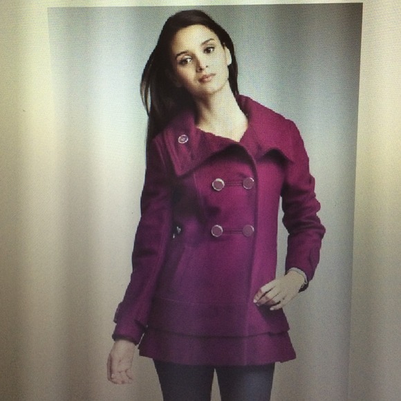 Kenneth Cole Peacoat w/Ruffle Flare