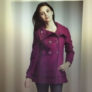 Kenneth Cole Peacoat w/Ruffle Flare