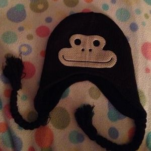 Knitted hat. Monkey