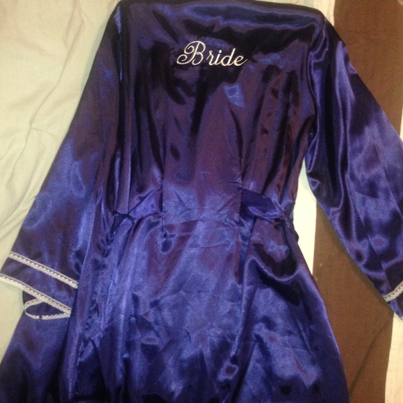 Bride robe with white nightgown