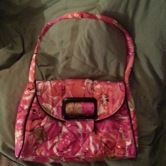 Vera Bradley bag--bright pink floral print, silk