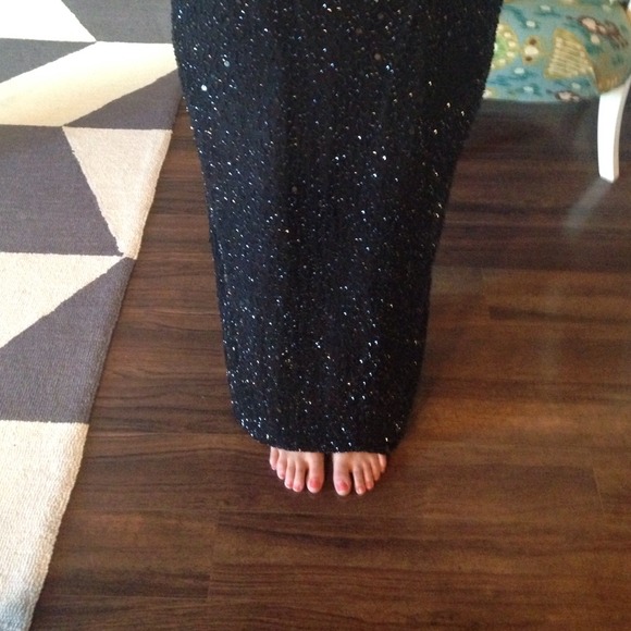 Black beaded and sequins prom/homecoming dress - Picture 3 of 4