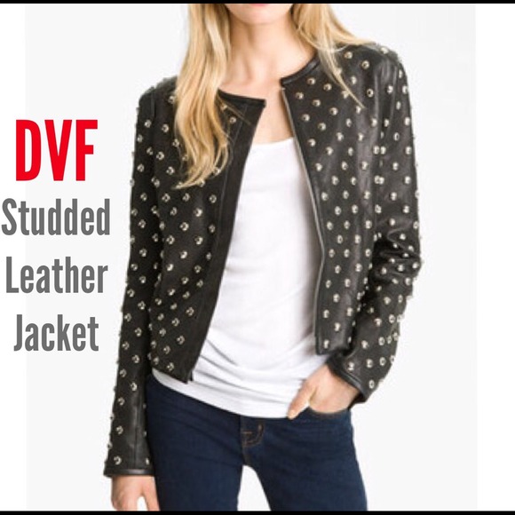 Diane von Furstenberg Jackets & Blazers - ⬇️DVF Diane Von Furstenberg Studded Leather Jacket
