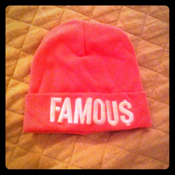 Pink beanie Famous