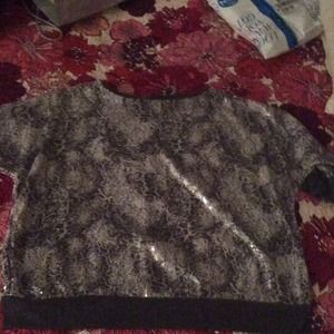 Byeva grey sequin top