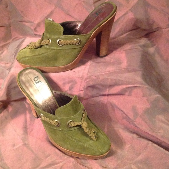 Cole Haan Olive Green Suede G Series Mules