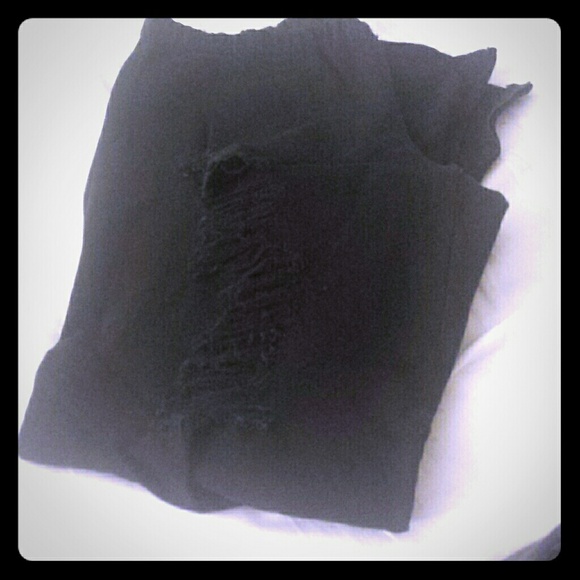 Joe's black ripped jeggings