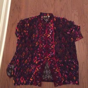 Bob Mackey burn out velvet button front duster