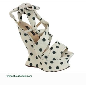 Dolce & Gabbana Polka Dots Open Toe Wedges
