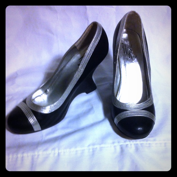 Black and silver wedges