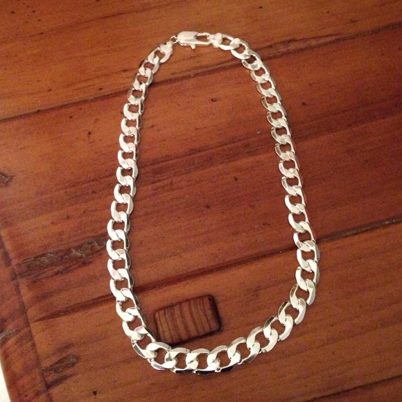 925 silver plate heavy 20 in chain, 1/4 in wide