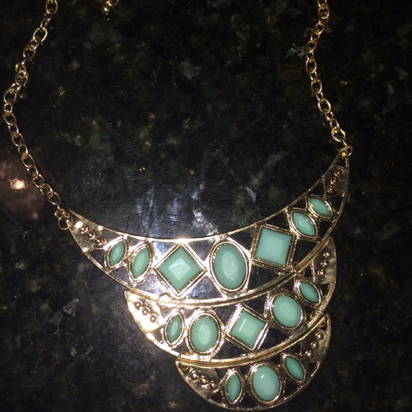 Gold and turquoise necklace