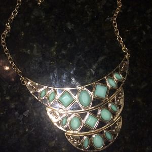 Gold and turquoise necklace