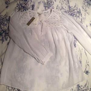NWT J Crew White Lace Top.