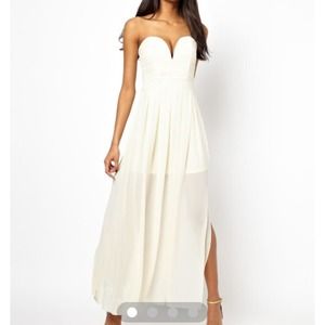 Navy tfnc maxi dress with plunging neckline