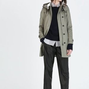 ZARA HOODED TRENCH COAT
