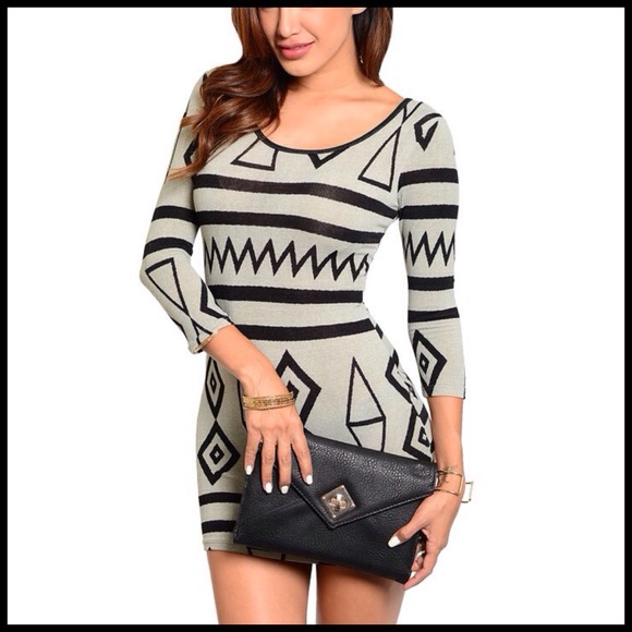 SOLD OUT🎉Geometric Print Body Dress - Picture 3 of 6