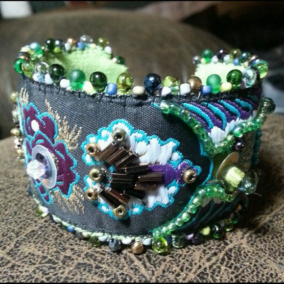 Handmade Embroidered Cuff Bracelet