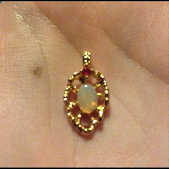Ruby and Opal Gold Pendant