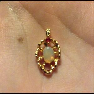 Ruby and Opal Gold Pendant