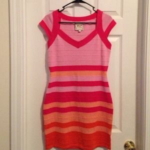 Bright colored stripped dress size large