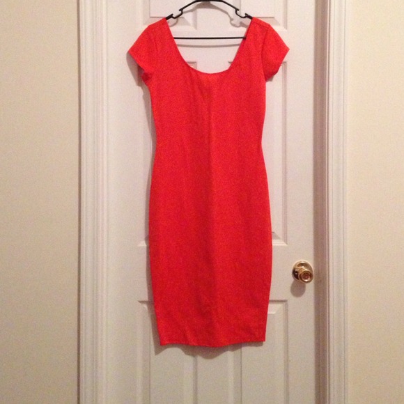 Simple orange stretch dress.
