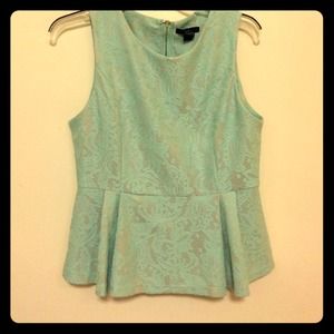 Peplum mint and nude shirt, worn once