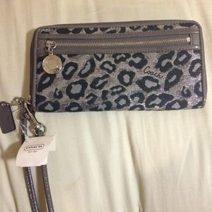 Coach Ocelot zip around wallet wrislet