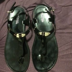 Michael Kors Black Silver Plated Sandals
