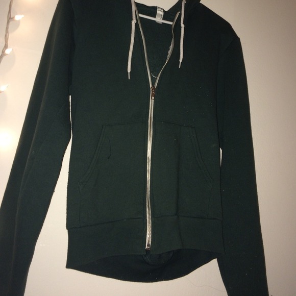 Green American Apparel Hoodie Zip Sweatshirt 💚