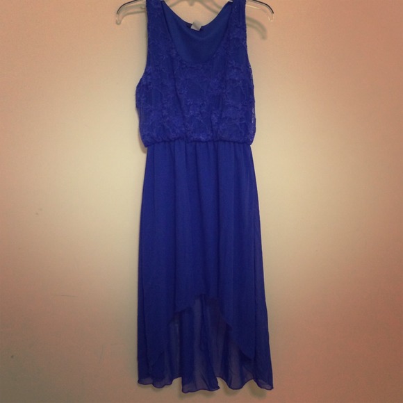 High low blue dress