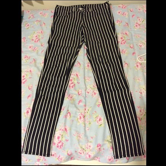 Black and white striped pants H&M
