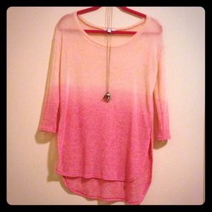 Sheer ombré knit sweater