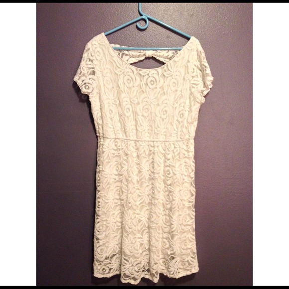 White Lace Fit and Flare Dress