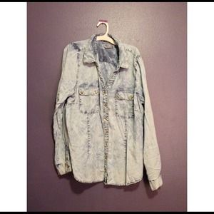 Acid Washed Button Up Shirt