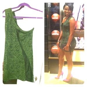 Green one strap dress!