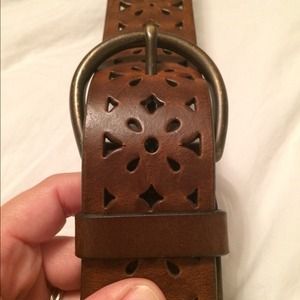 💃SOLD💃Jcrew Ladies Brown Leather Cutouts Belt