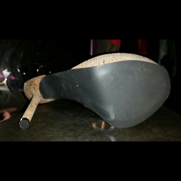 Sold!!!Bebe open toe high heels   ..black - Picture 2 of 3