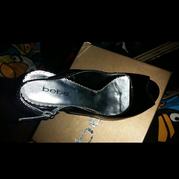 Sold!!!Bebe open toe high heels   ..black - Picture 3 of 3
