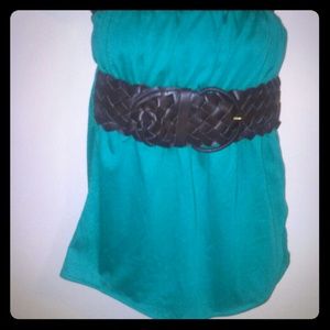 Strapless shirt with belt