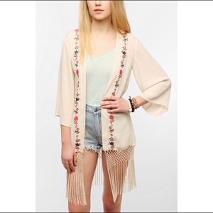 Staring At Stars Fringe Kimono ASO Misty Day